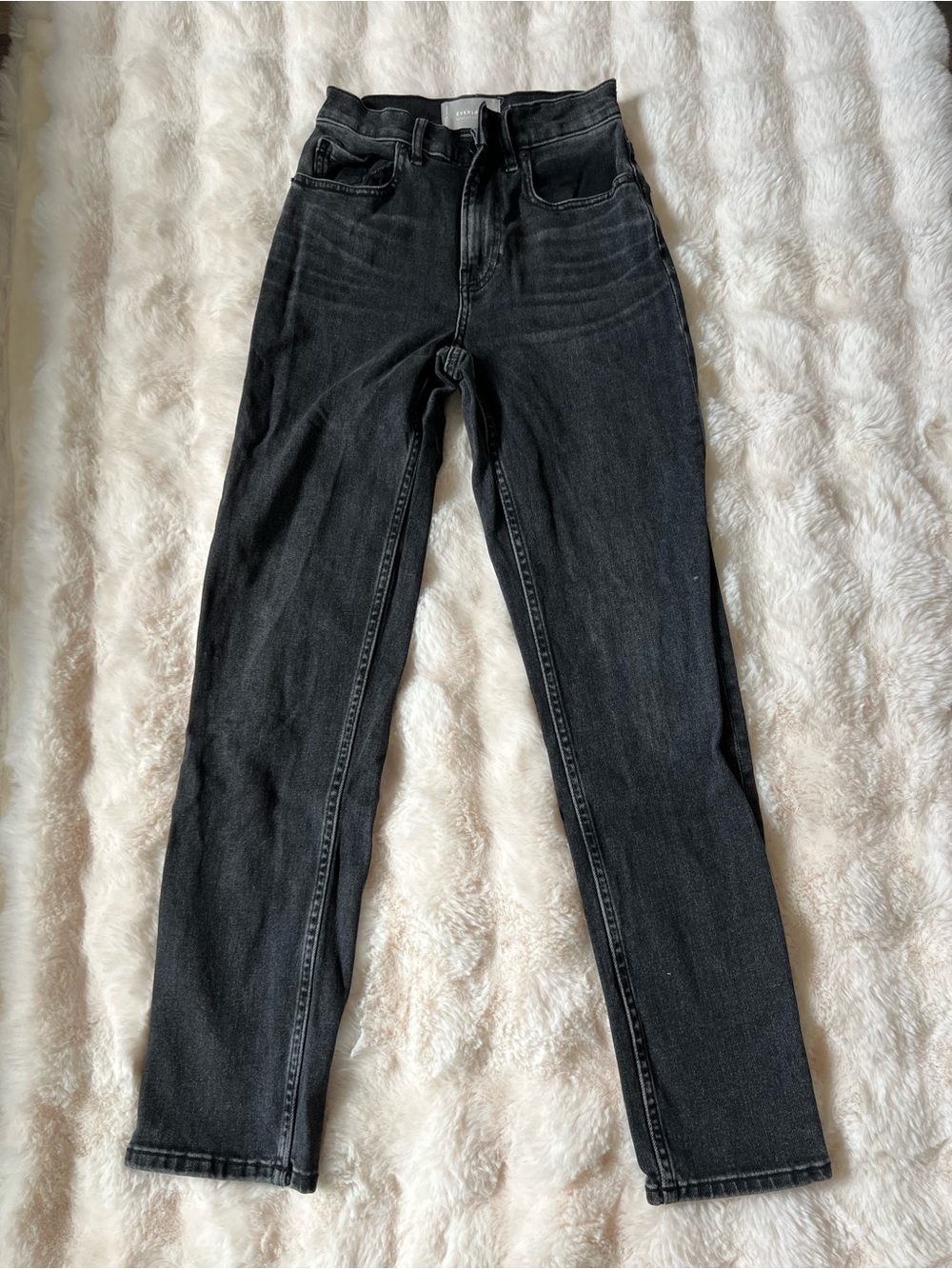 Everlane Black High-Rise Slim Straight Jeans